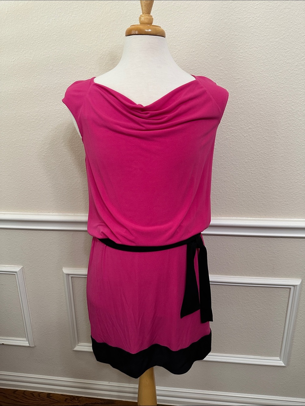 Laundry by Design Fuchsia Mini Dress with Black Trim
